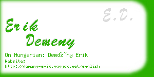 erik demeny business card